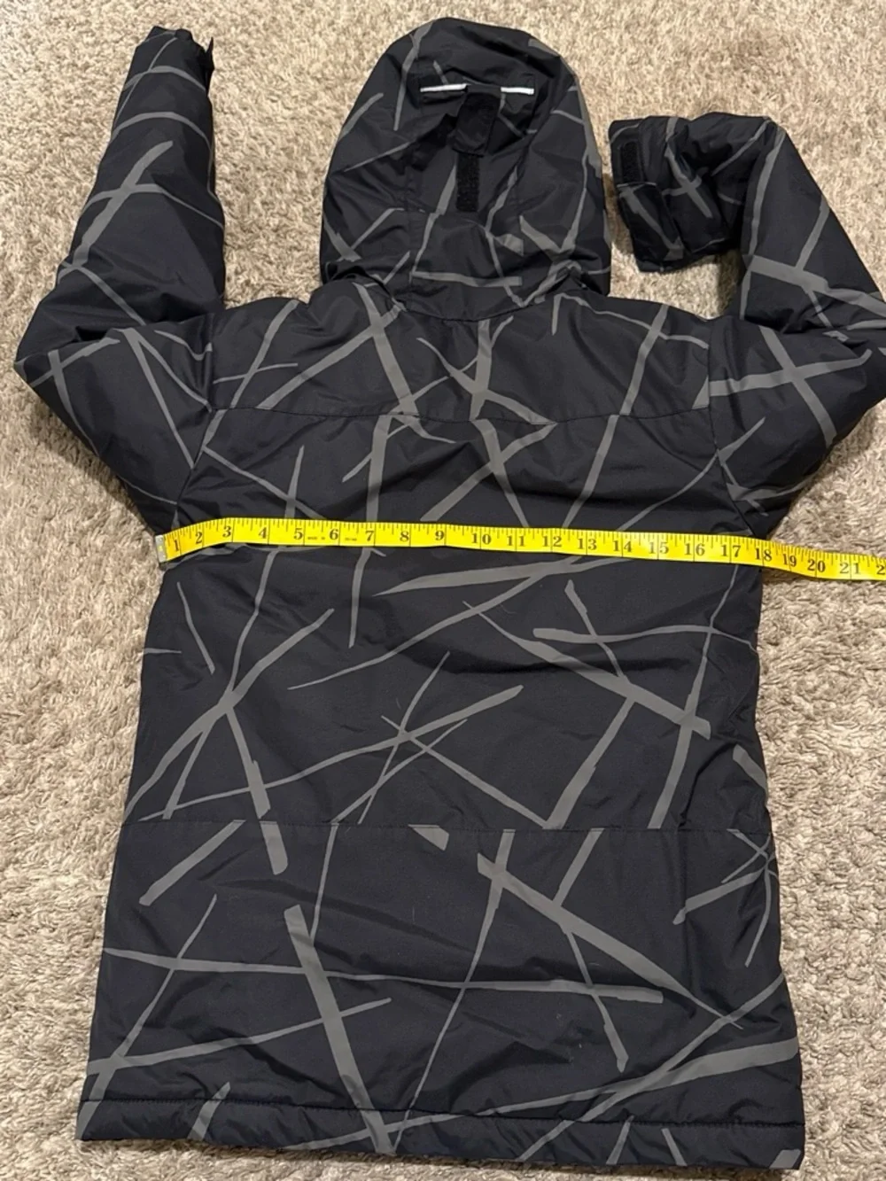 Columbia Black and Gray Kids Hooded Puffer Jacket Medium 10/12